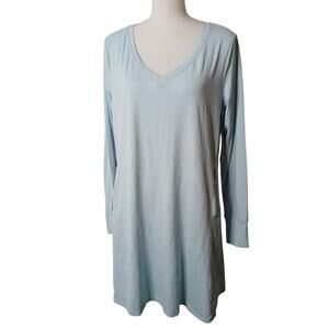 Soybu Sincere Dress Ice Blue Athletic Long Sleeve Short Zipper Pockets NWT Large